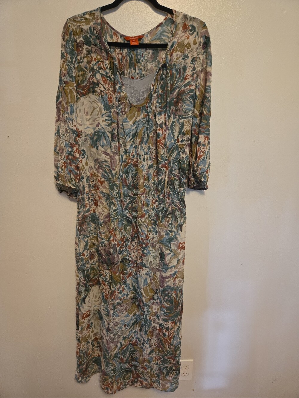 Sundance Silk Floral Maxi Dress with Slip Liner 14